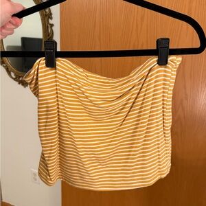 American Eagle Outfitters Yellow Striped Crop Top